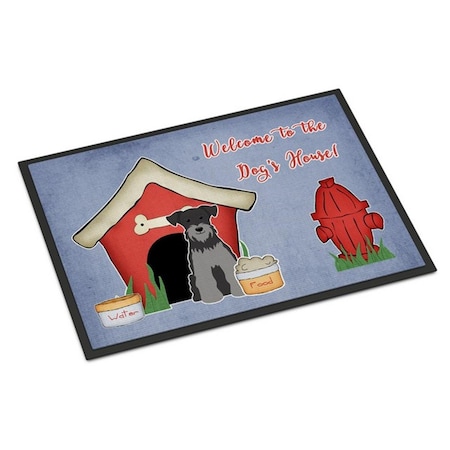 Carolines Treasures Dog House Collection Miniature Schanuzer Black Silver Indoor or Outdoor Mat, 18 x 0.25 x 27 in. BB2806MAT